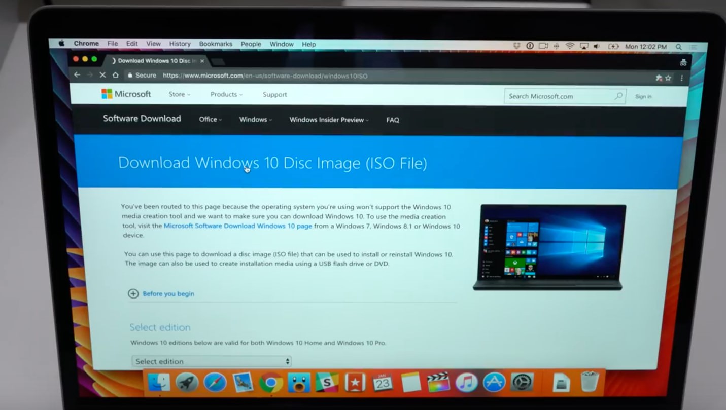 download windows 10 iso for mac bootcamp